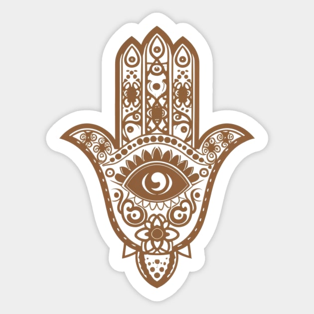 Hamsa Hand illustration Art Sticker by byNIKA